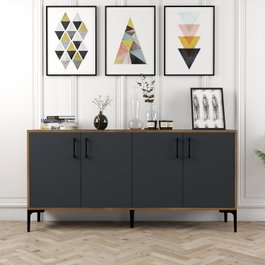 Hanah Home Kiev 160 Consola Nogal y Antracita